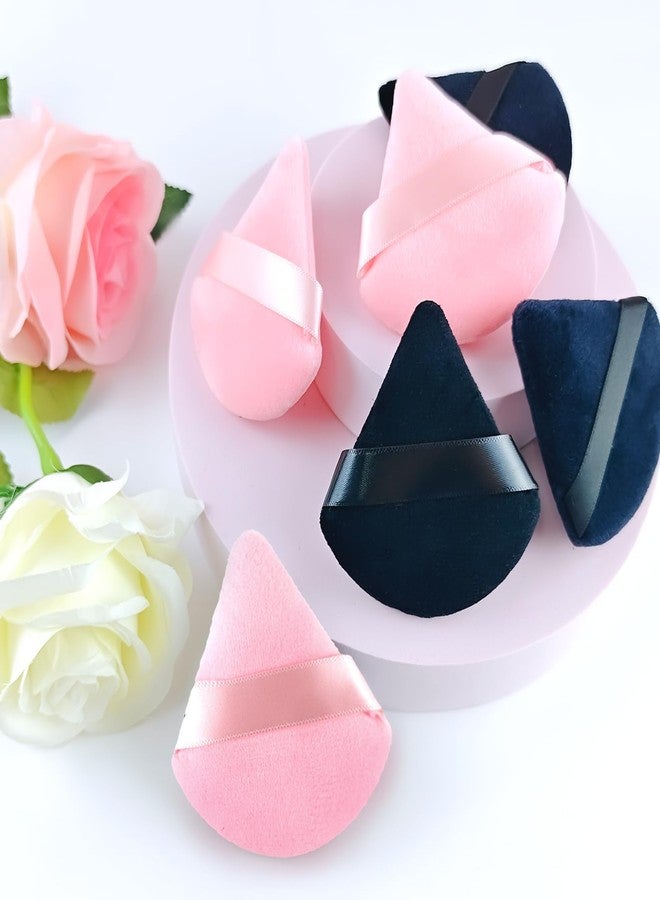 TKYZMS 6PCS Triangle Powder Puff,Face Soft Powder Puffs Makeup Sponge Setting Powder Dry and Wet Makeup Setting Puff Make up Beauty Tool,Used for Loose Powder Foundation Make-up and Cosmetics(Pink and Black) - Image 4